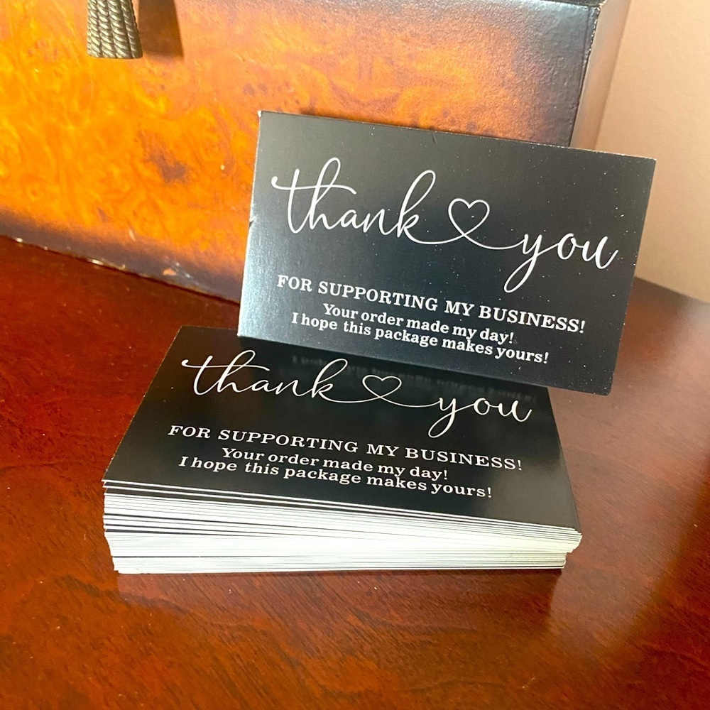 NWT 50 Thank You Cards Black and White
